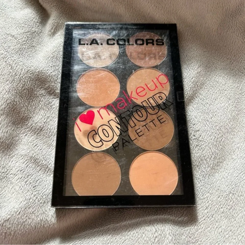 L.A. Colors CONTOUR PALETTE MAKE UP- 8 BLENDABLE FACE POWDERS Medium Deep- NEW